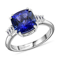 Certified & Appraised Rhapsody 950 Platinum AAAA Tanzanite and E-F VS Diamond Ring (Size 10.0) 5.40 Grams 3.75 ctw - Sticky add to cart bar