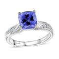 Certified & Appraised Rhapsody 950 Platinum AAAA Tanzanite and E-F VS Diamond Ring (Size 10.0) 8.15 Grams 2.85 ctw - Sticky add to cart bar