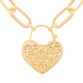 Cuore Paperclip Italian 10K Yellow Gold Necklace 20 Inches 6.50 Grams - Sticky add to cart bar