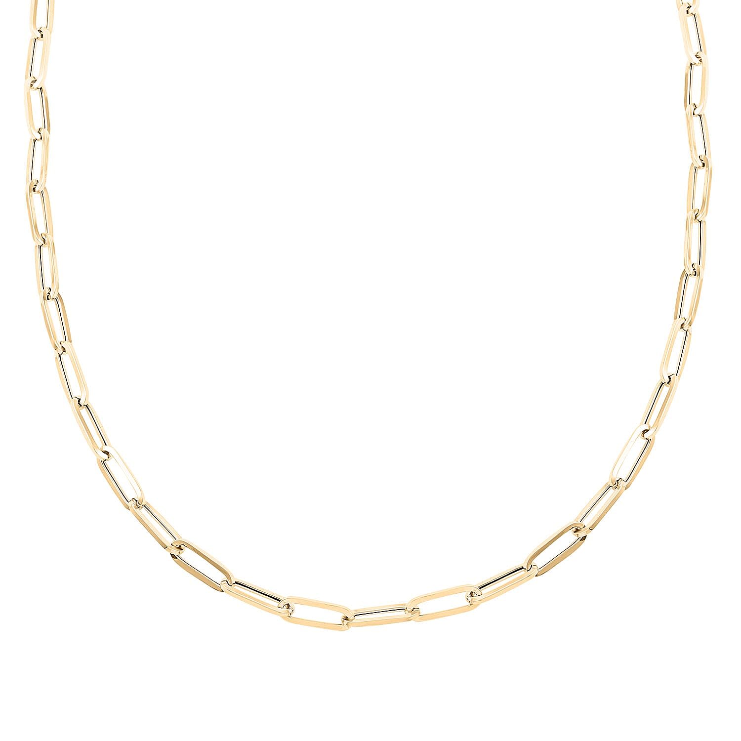 Stiletto Paperclip Italian 10K Yellow Gold Chain Necklace 18-20 Inches 4.17 Grams