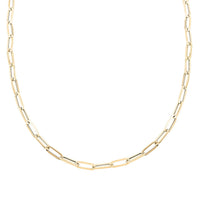 Stiletto Paperclip Italian 10K Yellow Gold Chain Necklace 18-20 Inches 4.17 Grams