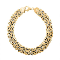 Italian 10K Yellow Gold Byzantine Chain Bracelet (7.50 In) 11.10 Grams