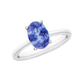 Tanzanite Solitaire Ring in Platinum Over Sterling Silver (Size 4.0) 1.35 ctw - Sticky add to cart bar