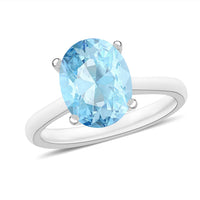 Luxoro 14K White Gold Premium Mangoro Aquamarine Solitaire Ring (Size 10.0) 4 Grams 2.40 ctw
