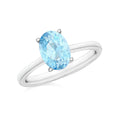 Luxoro 14K White Gold Premium Mangoro Aquamarine Solitaire Ring (Size 10.0) 4 Grams 2.40 ctw - Sticky add to cart bar