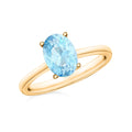 Luxoro 14K White Gold Premium Mangoro Aquamarine Solitaire Ring (Size 10.0) 4 Grams 2.40 ctw - Sticky add to cart bar