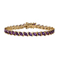 Premium African Amethyst Tennis Bracelet in Vermeil YG Over Sterling Silver (6.50 In) 7.25 ctw - Sticky add to cart bar