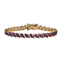 Premium African Amethyst Tennis Bracelet in Vermeil YG Over Sterling Silver (6.50 In) 7.25 ctw