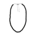 Shungite Beaded Necklace 20-24 Inches with Slider Magnetic Lock in Rhodium Over Sterling Silver 250.00 ctw - Sticky add to cart bar
