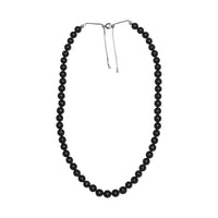 Shungite Beaded Necklace 20-24 Inches with Slider Magnetic Lock in Rhodium Over Sterling Silver 250.00 ctw