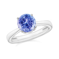 Tanzanite Solitaire Ring in Platinum Over Sterling Silver (Size 10) 1.45 ctw