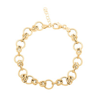 Lussuosa Italian 10K Yellow Gold Rolo Byzantine Chain Bracelet (7.0 - 8.0In) 3.04 Grams