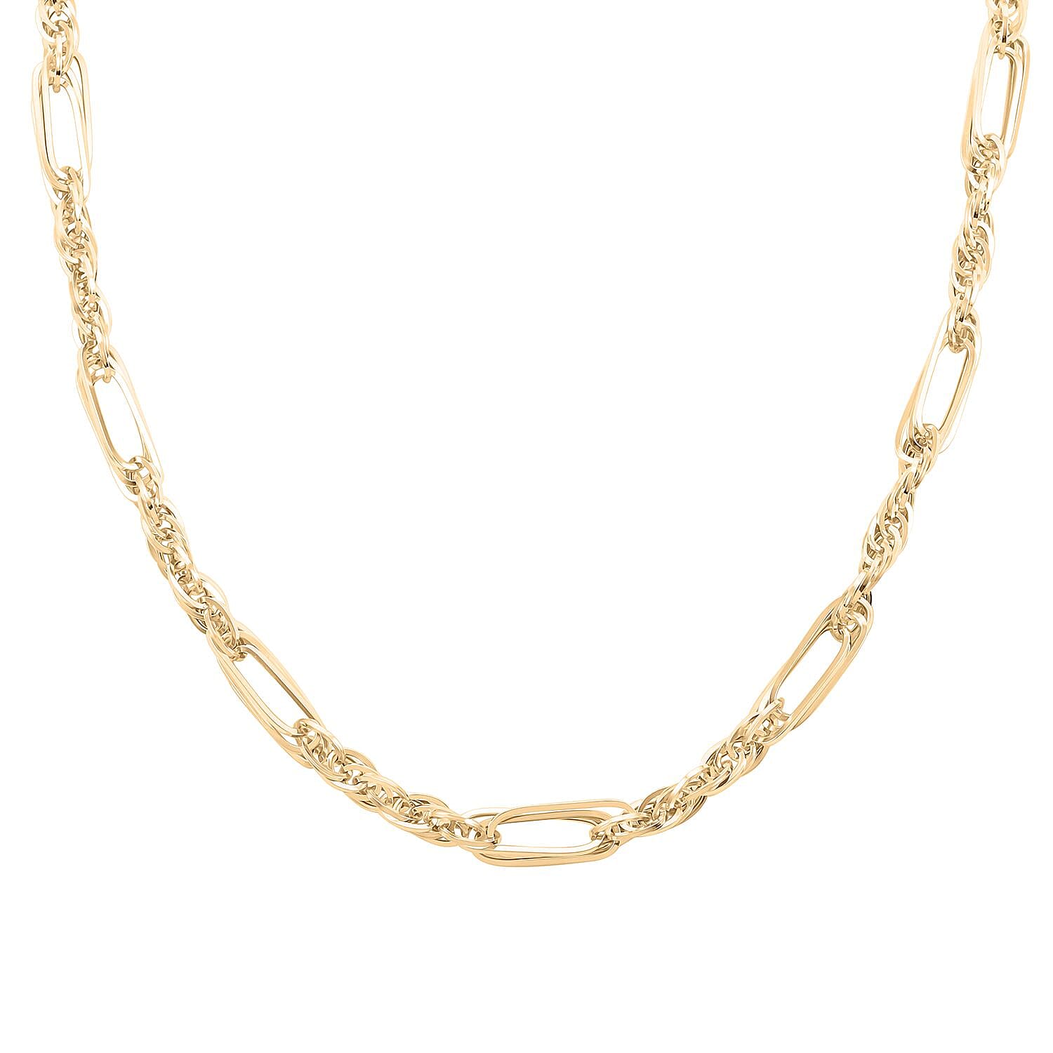 Figaro Fancy Italian 10K Yellow Gold Necklace 18-20 Inches 10.29 Grams