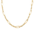Figaro Fancy Italian 10K Yellow Gold Necklace 18-20 Inches 10.29 Grams - Sticky add to cart bar