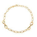 Infinito Link Italian 10K Yellow Gold 6.3mm Chain Bracelet (7.0-8.0In) 2.15 Grams - Sticky add to cart bar