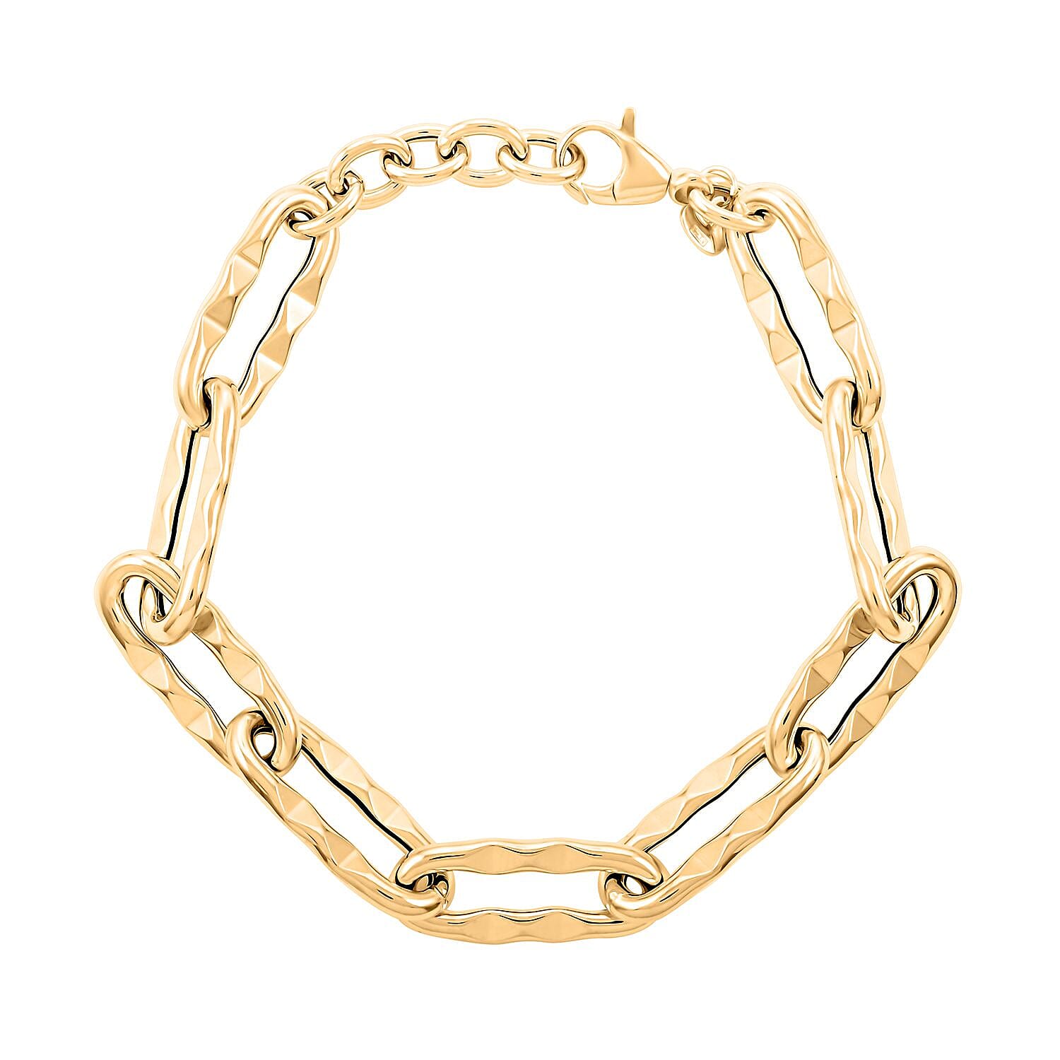 Onda d'oro Italian 10K Yellow Gold 8.2mm Chain Bracelet (7.0-8.0In) 5.15 Grams