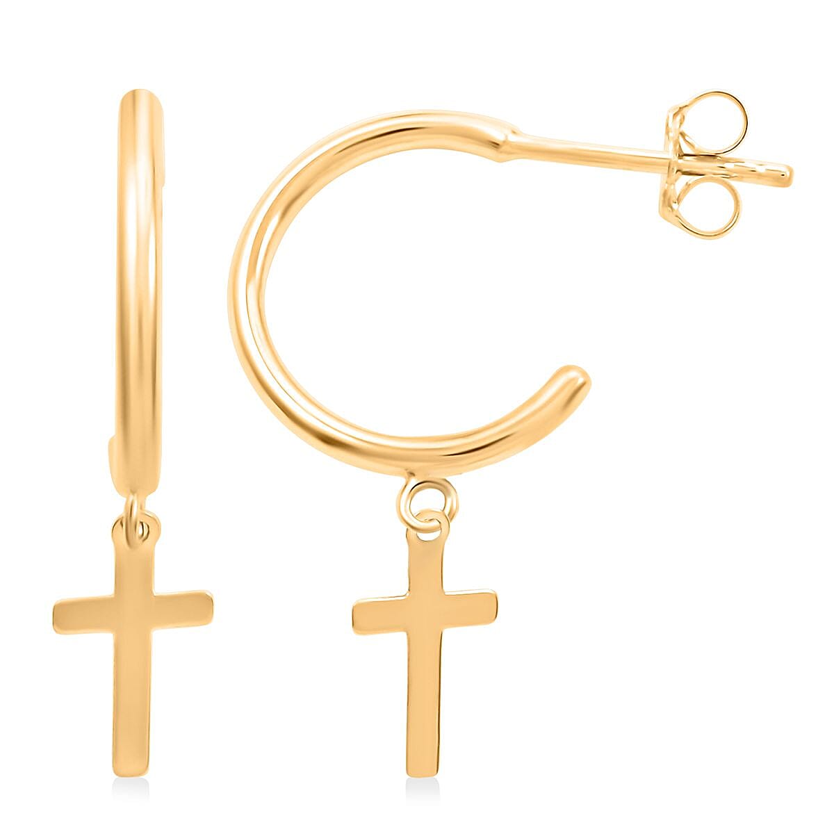 Croce Italian 10K Yellow Gold Earrings 0.94 Grams