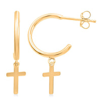 Croce Italian 10K Yellow Gold Earrings 0.94 Grams