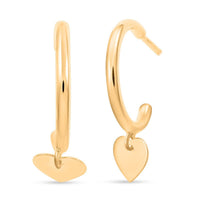 Cuore Italian 10K Yellow Gold Earrings 0.95 Grams