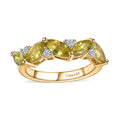 Premium Sava Sphene and Moissanite Ring in Vermeil Yellow Gold Over Sterling Silver (Size 10.0) 1.40 ctw - Sticky add to cart bar