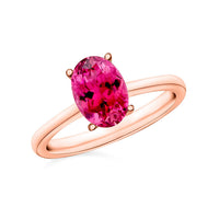 Ouro Fino Rubellite Solitaire Ring in Platinum Over Sterling Silver (Size 10.0) 1.30 ctw