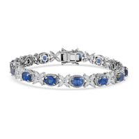 TLV Kyanite, White Topaz Bracelet in Platinum Over Sterling Silver (7.25 In) 19.40 ctw
