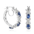 TLV Kyanite, White Topaz Hoop Earrings in Platinum Over Sterling Silver 6.00 ctw - Sticky add to cart bar