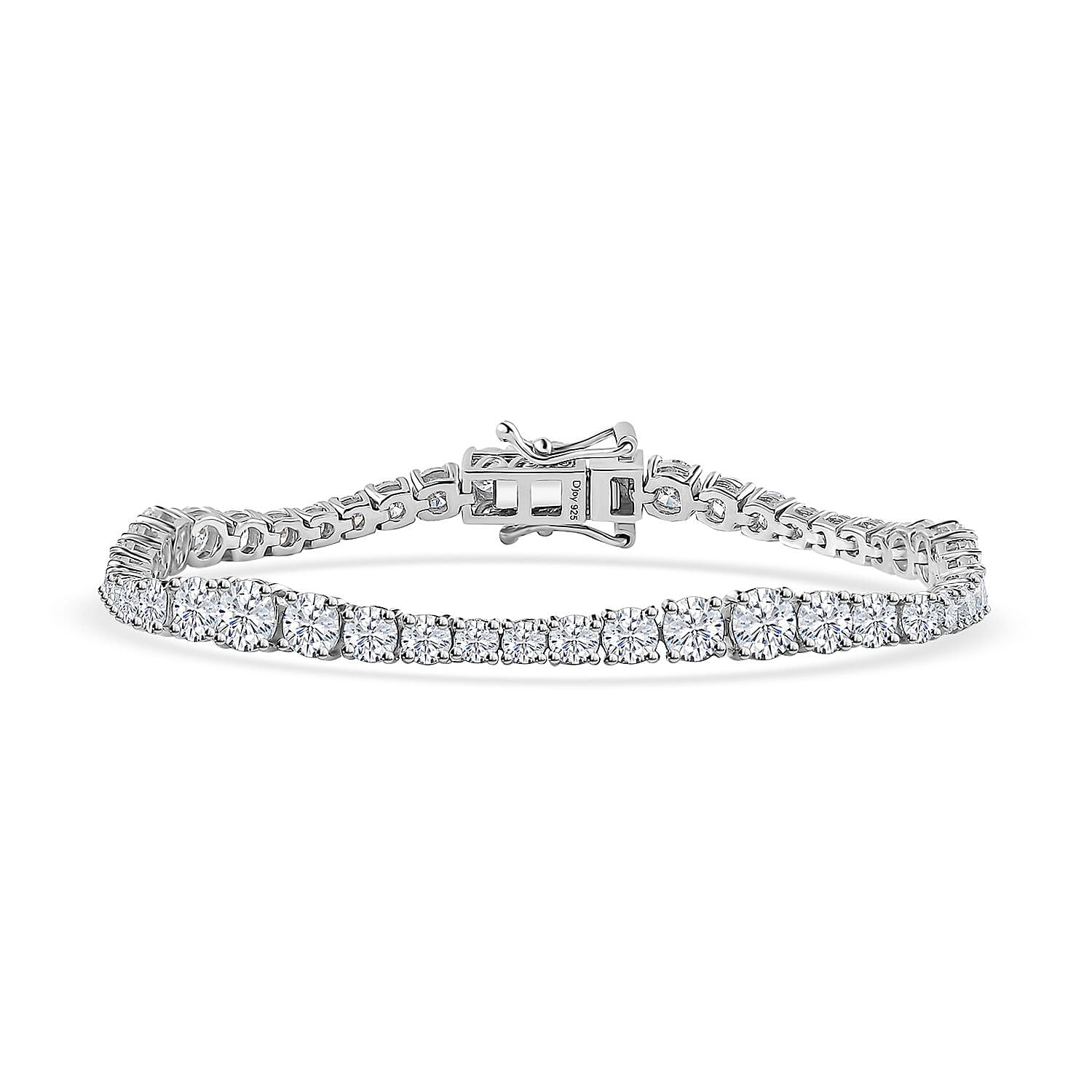 Moissanite Bracelet in Platinum Over Sterling Silver (7.25 In) 9.80 ctw