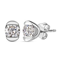White Moissanite Earrings in Platinum Over Sterling Silver 0.94 ctw