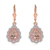 Premium Marropino Morganite and Multi Gemstone Earrings in Vermeil Rose Gold Over Sterling Silver 2.90 ctw