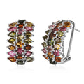 Multi-Tourmaline  Bouquet Earrings in Platinum Over Sterling Silver 7.15 ctw - Sticky add to cart bar