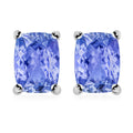 Tanzanite Solitaire Stud Earrings in Platinum Over Sterling Silver 2.10 ctw - Sticky add to cart bar