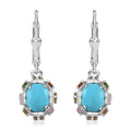 Premium Ethiopian Welo Opal and Multi-Tourmaline Lever Back Earrings in Platinum Over Sterling Silver 6.75 ctw - Sticky add to cart bar