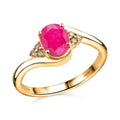 Certified & Appraised Luxoro 14K Yellow Gold AAA Montepuez Ruby and G-H I2 Diamond Ring (Size 10.0) 4.15 Grams 1.65 ctw - Sticky add to cart bar