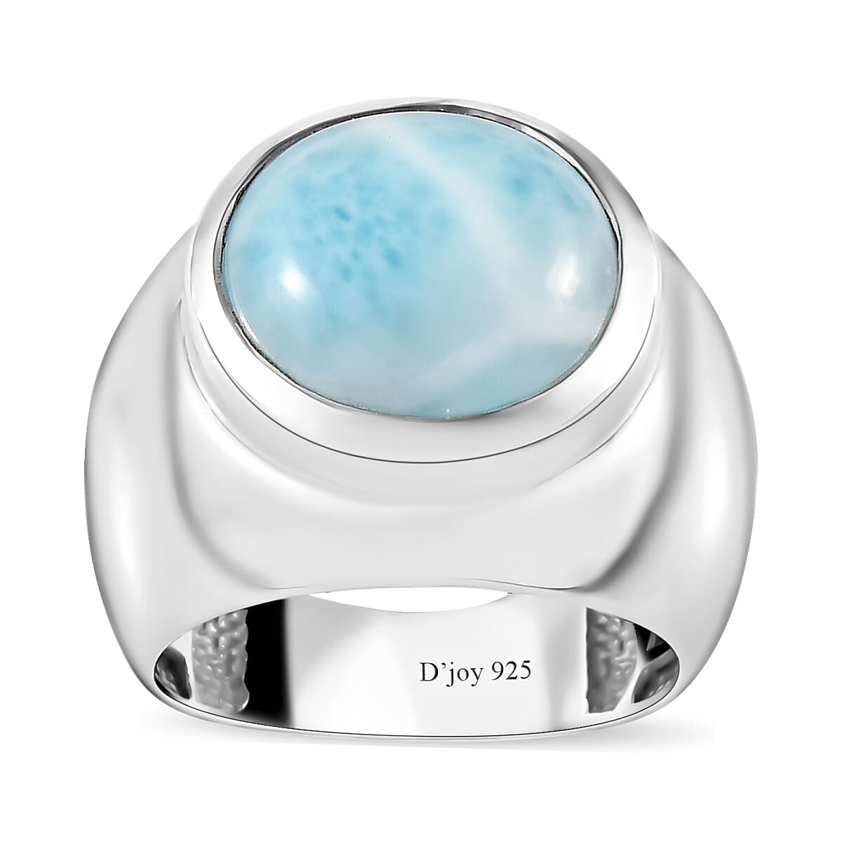 Premium Larimar Men's Ring in Platinum Over Sterling Silver (Size 12.0) 13.35 ctw