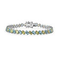 Premium Sava Sphene, Madagascar Paraiba Apatite Bracelet in Platinum Over Sterling Silver (6.50 In) 10.85 ctw - Sticky add to cart bar