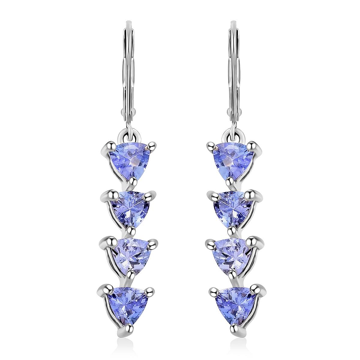 Tanzanite  Earring in Platinum Over Sterling Silver 0.82 ctw