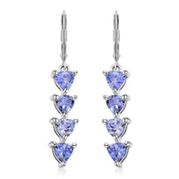 Tanzanite  Earring in Platinum Over Sterling Silver 0.82 ctw