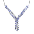 Tanzanite Necklace 18-20 Inches in Platinum Over Sterling Silver 11.10 ctw - Sticky add to cart bar