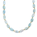 Larimar 200.00 ctw Necklace 18-20 Inches in 14K Yellow Gold Over Sterling Silver - Sticky add to cart bar