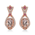 Premium Marropino Morganite and Multi Gemstone Earrings in Vermeil Rose Gold Over Sterling Silver 1.25 ctw - Sticky add to cart bar
