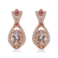 Premium Marropino Morganite and Multi Gemstone Earrings in Vermeil Rose Gold Over Sterling Silver 1.25 ctw