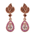 Premium Marropino Morganite and Multi Gemstone Earrings in Vermeil Rose Gold Over Sterling Silver 1.15 ctw - Sticky add to cart bar
