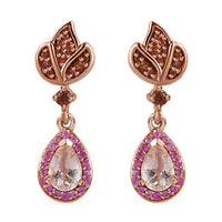 Premium Marropino Morganite and Multi Gemstone Earrings in Vermeil Rose Gold Over Sterling Silver 1.15 ctw