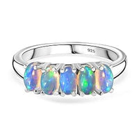 Ethiopian Welo Opal 1.00 ctw Ring in Platinum Over Sterling Silver (Size 10)