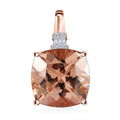 Luxoro 10K Rose Gold Premium Marropino Morganite and G-H I2 Diamond Pendant without Chain 8.00 ctw - Sticky add to cart bar