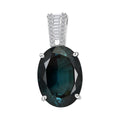 Luxoro 14K White Gold AAA Monte Belo Indicolite and G-H I2 Diamond Pendant without Chain 11.50 ctw - Sticky add to cart bar