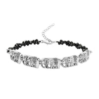 Bali Legacy Thai Black Spinel Elephant Line Bracelet in Sterling Silver (8.50 In) 32.50 ctw