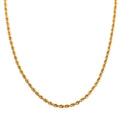 22K Yellow Gold Electroform 1.5mm Rope Necklace 18 Inches 3 Grams - Sticky add to cart bar