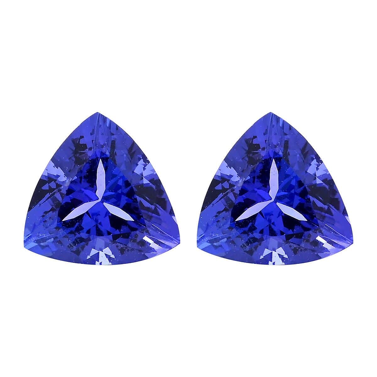 Certified & Appraised AAAA Tanzanite Set of 2 (Trl 6.5 mm) 2.00 ctw